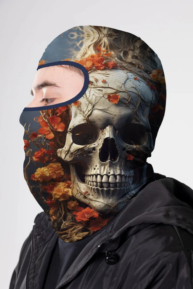 BALACLAVA MICROPERFORADA GRAFICA SKULL BLUE