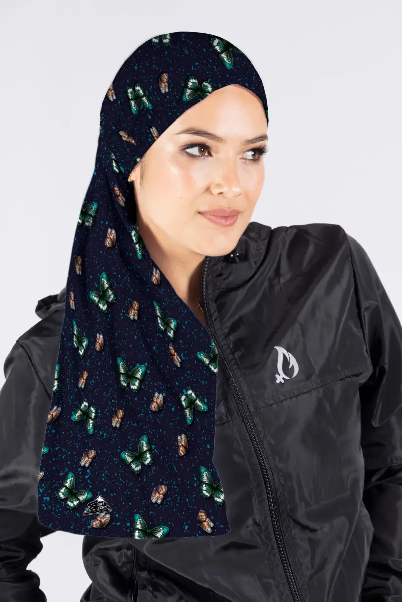 CUELLO EXTRALARGO GRAFICOS MARIPOSA ESMERALDA