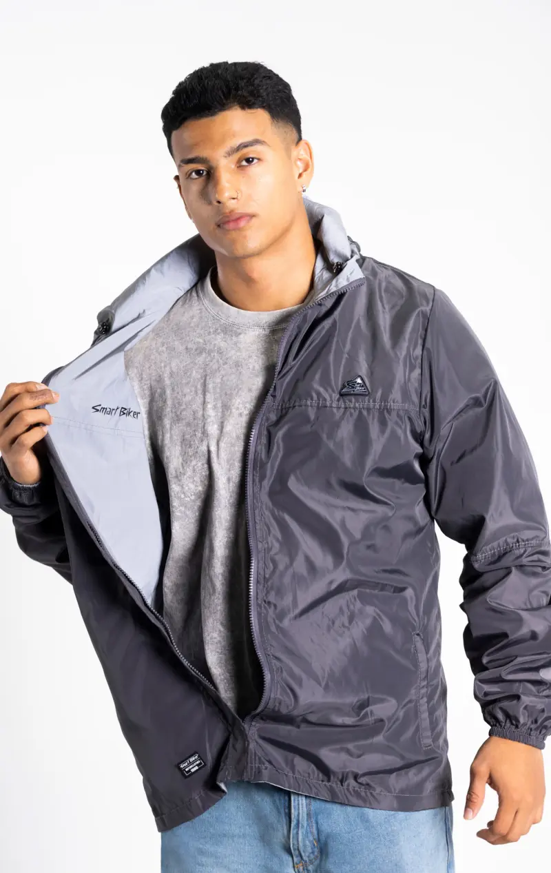 CORTAVIENTOS DOBLE FAZ CON CAPOTA GRAY