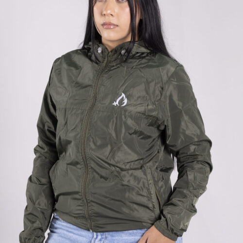 CORTAVIENTOS MUJER VERDE MILITAR