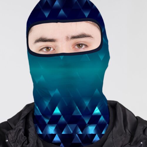 BALACLAVA MICROPERFORADA GRAFICA TRIAGULOS BLUE