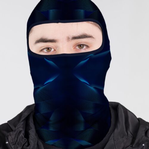BALACLAVA MICROPERFORADA GRAFICA GEOMETRICO AZUL