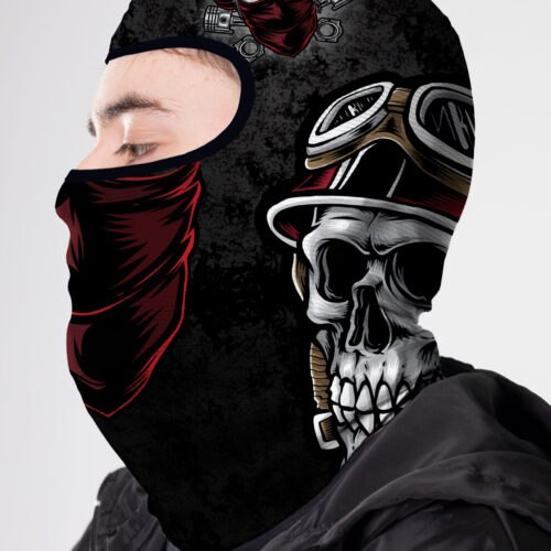 BALACLAVA MICROPERFORADA GRAFICA CALAVERAS ROJA