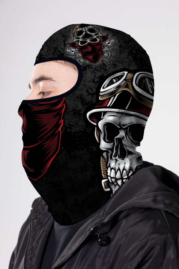 BALACLAVA MICROPERFORADA GRAFICA CALAVERAS ROJA