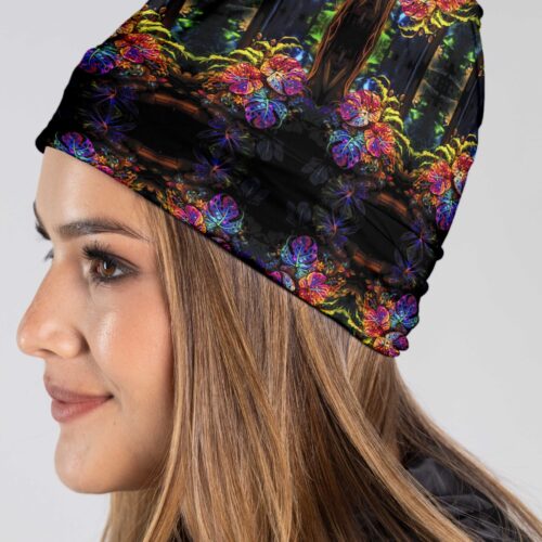 CUELLO LARGO GRAFICO FOLLAJE-NEON